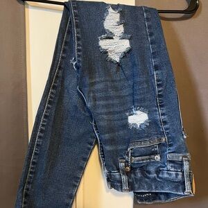 Stylish Blue Distressed Women’s Jeans